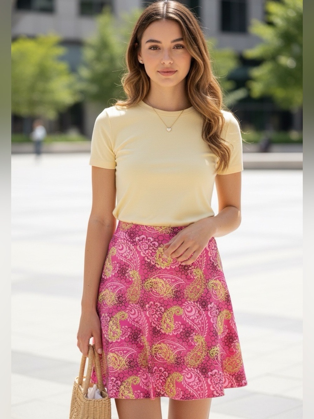 Tranquility High Waist Womens Floral Skirt Medium Barbiecore Fairy Prairie Chic